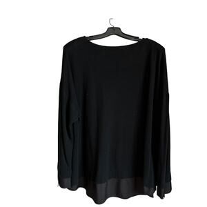 La Fayette 148 Black Long Sleeve Shirt Women's Top Size XXL | 58-5